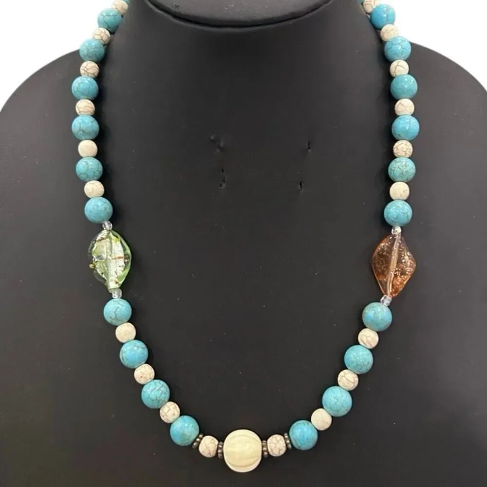 Vintage Beaded Statement Necklace Women's 22
